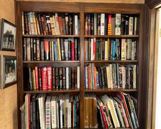 These built in bookcases flank the second fire place in the house and are both filled with books of every genre.