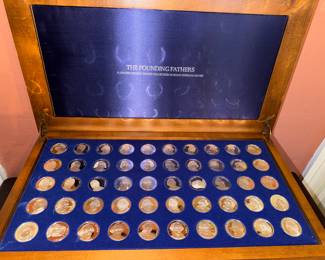 This is a collectible set of silver founding fathers quarters