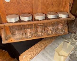 This set of jars are part of the most gorgeous Hoosier cabinet I have ever seen.