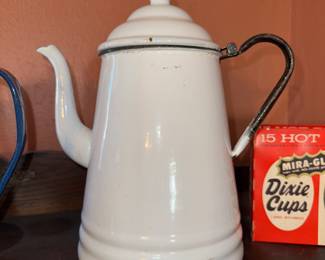 Did you know that when cowboys would use this kind of pot and didn’t have a basket for grounds, they would use a sock? Kind of gives a special taste to the coffee!