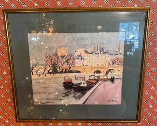 So this photo is an example of my biggest headache. The dreaded window glare. However that can’t dim the beauty of this lithograph by Yves Brayer.