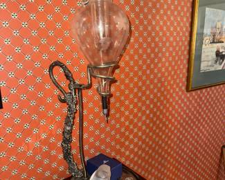 This vintage wine dispenser is a work of art in itself.