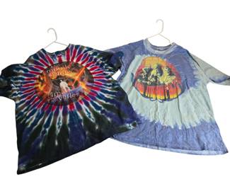 2 - XXL 1990s Tie Dye Moody Blues Tour T Shirts