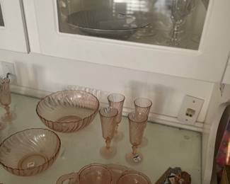 Pink glassware