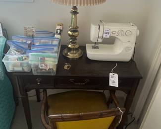 Sewing machine and desk cabinet
