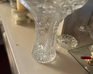 Palm treee design crystal vase