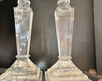 Antique rock crystal candlesticks