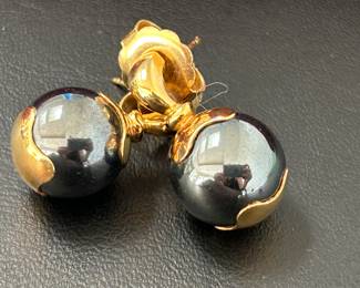 Movado 18K Hematite earrings