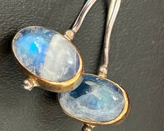22K and Sterling Silver Moonstone earrings