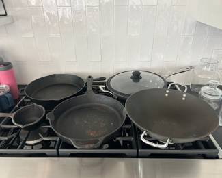 Calphalon and Cast iron skillets 