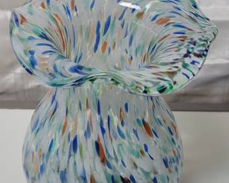 Murano Splatter glass vase