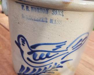 F.B. Norton Sons, Worcester, Mass Crock 