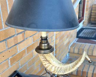 Lamp - Vintage Ram's Horn Lamp - Chapman Brass