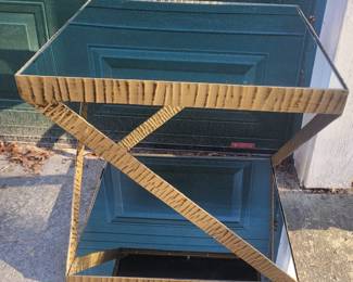 Spectacular MCM Metal and Glass Table