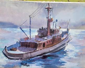 Nice Signed Marine Oil Painting