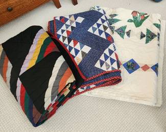 Three quilts (bottom quilt is LL Bean)