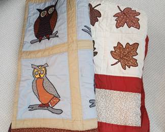 Owl quilt/ fall leaf quilt