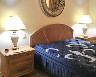 HEADBOARD AND PAIR OF NIGHT STANDS