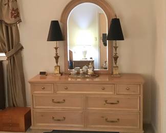 BERNHARDT BEDROOM SET, CHEST W/ MIRROR