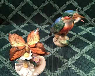HEREND BUTTERFLY AND BIRD W/ FISH