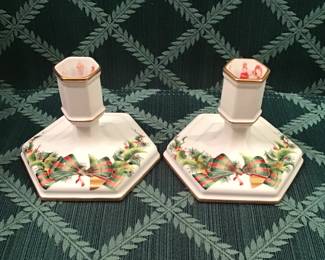 HEREND CHRISTMAS CANDLEHOLDERS