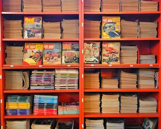Over 1,000 vintage 1950's, 60's, 70's & 80's Hot Rod, Rod Action, Motor Trend & other car magazines.
