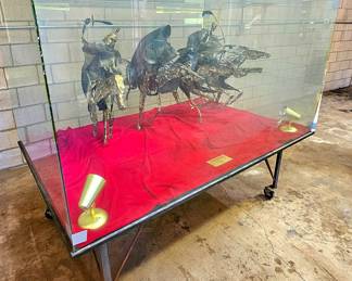Large "Four Horseman Of The Apocalypse" encased in glass metal sculpture by RON WHITACRE. (1969)