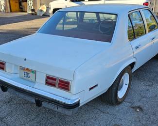 1976 Chevy Nova - Concours Model - 4 Door - Small Block 400hp Engine - White - Red Interior. Runs Great !