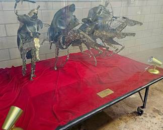 Large "Four Horseman Of The Apocalypse" encased in glass metal sculpture by RON WHITACRE. (1969)