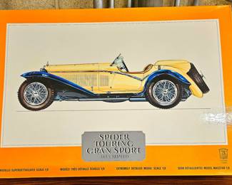 Vintage plastic & metal car models. Including some Pocher (Italy) models. (all unassembled)