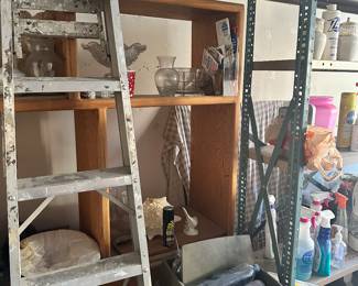 Ladder, shelving and decorative items