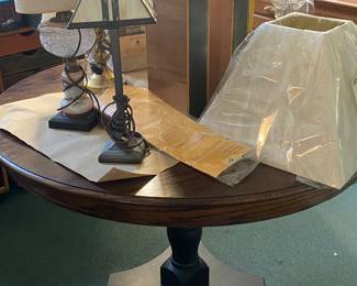 Pedestal Table(Not for sale)... and Lamps