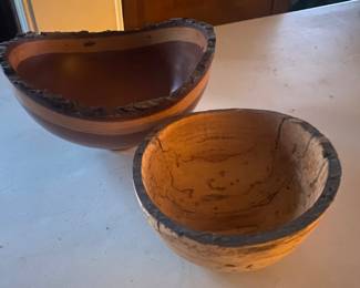 Handmade wooden carved bowls