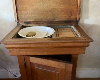 Antique flip top wash stand