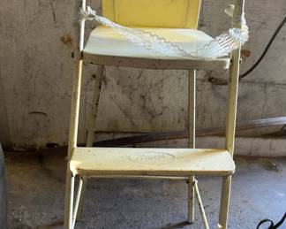 Antique Metal Doll High Chair