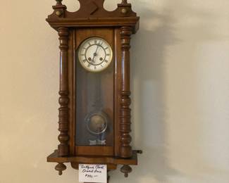 Very nice antique clock, has enamel face.