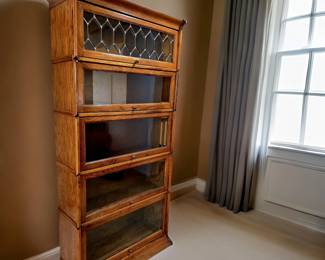 Oak Barrister-Style Bookcase (R) $225 or bid #33