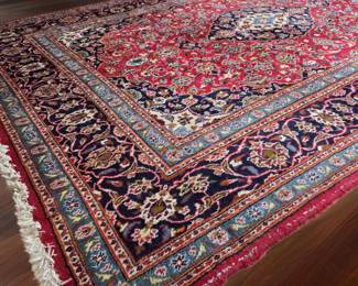 7x10 Kashan hand-tied Wool Rug bid #23