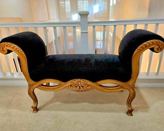 French Hollywood Regency Velvet Settee $215 or bid #35