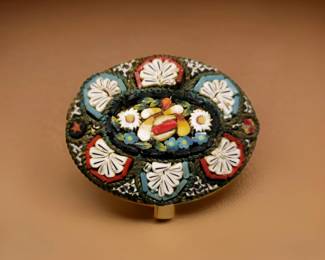 Vintage Italian Micro-Mosaic Brooch