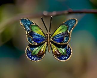 Enameled Sterling Brooch