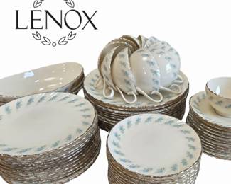 LENOX "Rosedale" Porcelain Dinnerware Service for 12 $175 or bid #22
