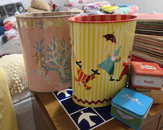 Vintage Metal Trash Cans