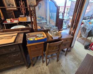 Vintage Vanity with Chair
