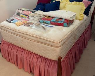 French Provincial full-size bed with headboard and foot posts
