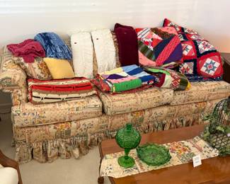 Sofa and handmade quilts