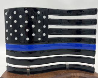 Police support fused glass art
