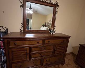 Dresser with mirror and doll