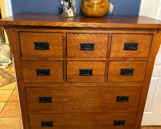 Mission style dresser