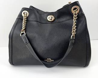 Coach black leather handbag 